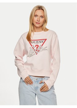 Guess Bluza W4YQ25 KB681 Różowy Regular Fit ze sklepu MODIVO w kategorii Bluzy damskie - zdjęcie 182725214