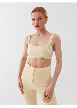 Patrizia Pepe Top 2C1488/A049-Y433 Żółty Slim Fit ze sklepu MODIVO w kategorii Bluzki damskie - zdjęcie 182725344