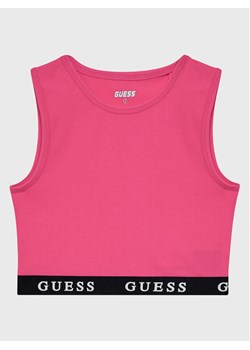 Guess Top J2YI34 KABR0 Różowy Slim Fit ze sklepu MODIVO w kategorii Bluzki dziewczęce - zdjęcie 182725363