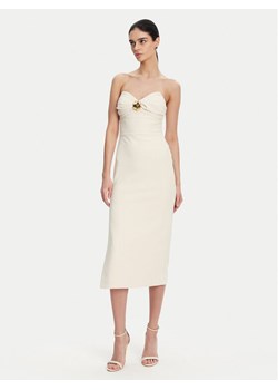 Elisabetta Franchi Sukienka koktajlowa AB-769-51E2 Écru Regular Fit ze sklepu MODIVO w kategorii Sukienki - zdjęcie 182725461