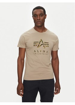 Alpha Industries T-Shirt Camo Puff 146506 Beżowy Regular Fit ze sklepu MODIVO w kategorii T-shirty męskie - zdjęcie 182725520