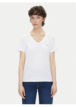 Pepe Jeans T-Shirt Macy PL506051 Biały Regular Fit ze sklepu MODIVO w kategorii Bluzki damskie - zdjęcie 182725522
