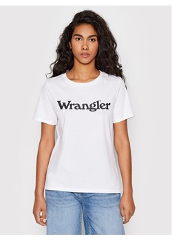 Wrangler T-Shirt W7N4GH989 112146405 Biały Regular Fit ze sklepu MODIVO w kategorii Bluzki damskie - zdjęcie 182725523