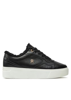 Tommy Hilfiger Sneakersy Essential Platform Sneaker Fur FW0FW08349 Czarny ze sklepu MODIVO w kategorii Buty sportowe damskie - zdjęcie 182725590