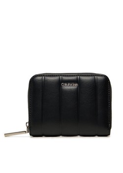 Calvin Klein Mały Portfel Damski Line Quilt Medium Zip Around K60K613066 Czarny ze sklepu MODIVO w kategorii Portfele damskie - zdjęcie 182725750