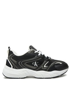 Calvin Klein Jeans Sneakersy Retro Tennis Mesh Ml YW0YW01807 Czarny ze sklepu MODIVO w kategorii Buty sportowe damskie - zdjęcie 182725784