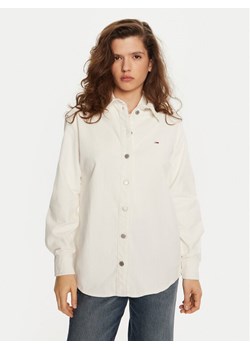 Tommy Jeans Koszula DW0DW18871 Écru Relaxed Fit ze sklepu MODIVO w kategorii Koszule damskie - zdjęcie 182727041
