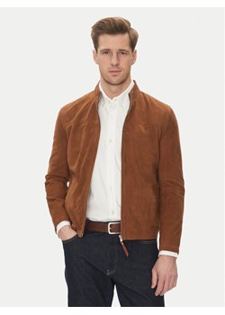 Serge Pariente Kurtka skórzana Sylvino Vs Brązowy Slim Fit ze sklepu MODIVO w kategorii Kurtki męskie - zdjęcie 182727083