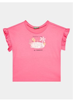 United Colors Of Benetton T-Shirt 3096G1093 Różowy Regular Fit ze sklepu MODIVO w kategorii Bluzki dziewczęce - zdjęcie 182727702