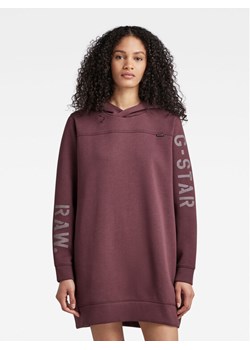 G-Star Raw Sukienka dzianinowa D22277-A971-D303 Bordowy Relaxed Fit ze sklepu MODIVO w kategorii Sukienki - zdjęcie 182728643