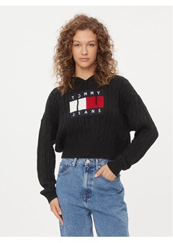 Tommy Jeans Sweter Center Flag DW0DW16528 Czarny Regular Fit ze sklepu MODIVO w kategorii Swetry damskie - zdjęcie 182728774