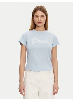 Guess T-Shirt V5GI02 K9RM1 Błękitny Slim Fit ze sklepu MODIVO w kategorii Bluzki damskie - zdjęcie 182728953