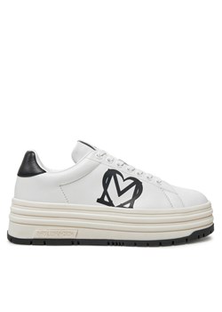 LOVE MOSCHINO Sneakersy JA15096G1LIA110A Biały ze sklepu MODIVO w kategorii Buty sportowe damskie - zdjęcie 182728984