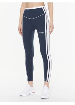 Guess Legginsy Signature V3GB05 KBP41 Granatowy Slim Fit ze sklepu MODIVO w kategorii Spodnie damskie - zdjęcie 182729240