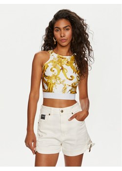 Versace Jeans Couture Top 76HAM227 Biały Skinny Fit ze sklepu MODIVO w kategorii Bluzki damskie - zdjęcie 182729324