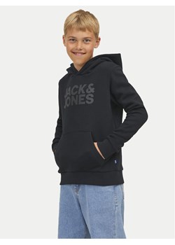 Jack&Jones Junior Bluza Corp Logo 12152841 Czarny Regular Fit ze sklepu MODIVO w kategorii Bluzy chłopięce - zdjęcie 182729574