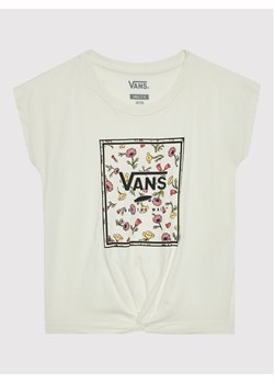 Vans T-Shirt Poppy Box VN0A7YVJ Biały Regular Fit ze sklepu MODIVO w kategorii Bluzki dziewczęce - zdjęcie 182729650