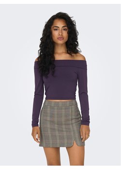 ONLY Bluzka 15302593 Fioletowy Slim Fit ze sklepu MODIVO w kategorii Bluzki damskie - zdjęcie 182730051