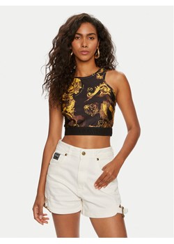 Versace Jeans Couture Top 76HAM227 Czarny Skinny Fit ze sklepu MODIVO w kategorii Bluzki damskie - zdjęcie 182731331