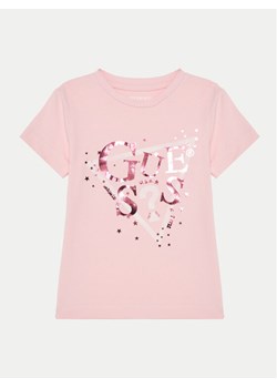 Guess T-Shirt K5RI00 K6YW4 Różowy Regular Fit ze sklepu MODIVO w kategorii Bluzki dziewczęce - zdjęcie 182731342