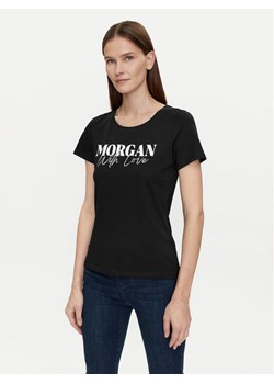Morgan T-Shirt 241-DUNE Czarny Regular Fit ze sklepu MODIVO w kategorii Bluzki damskie - zdjęcie 182731511