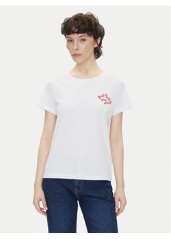 Pepe Jeans T-Shirt Rosey PL506070 Biały Regular Fit ze sklepu MODIVO w kategorii Bluzki damskie - zdjęcie 182731710