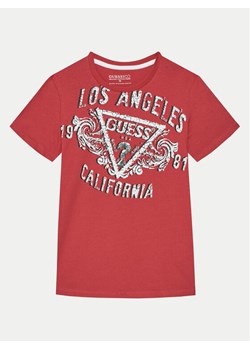 Guess T-Shirt L5RI00 K8HM4 Czerwony Regular Fit ze sklepu MODIVO w kategorii T-shirty chłopięce - zdjęcie 182731900