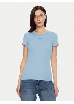 HUGO T-Shirt Easy 50523924 Niebieski Slim Fit ze sklepu MODIVO w kategorii Bluzki damskie - zdjęcie 182731931
