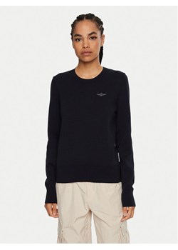 Aeronautica Militare Sweter 242MA1502DL506 Granatowy Regular Fit ze sklepu MODIVO w kategorii Swetry damskie - zdjęcie 182731971