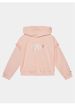 Tommy Hilfiger Bluza Hilfiger Script Ruffle Hoodie KG0KG07720 Różowy Regular Fit ze sklepu MODIVO w kategorii Bluzy dziewczęce - zdjęcie 182732060
