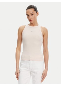 Calvin Klein Jeans Top J20J225302 Różowy Slim Fit ze sklepu MODIVO w kategorii Bluzki damskie - zdjęcie 182732121