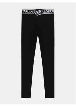 Karl Lagerfeld Kids Legginsy Z30068 S Czarny Slim Fit ze sklepu MODIVO w kategorii Spodnie dziewczęce - zdjęcie 182732240