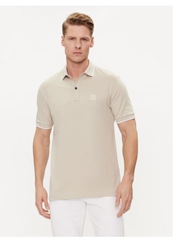 Boss Polo Passertip 50507699 Beżowy Slim Fit ze sklepu MODIVO w kategorii T-shirty męskie - zdjęcie 182732333