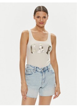 Gap Top 715017-03 Écru Slim Fit ze sklepu MODIVO w kategorii Bluzki damskie - zdjęcie 182732672