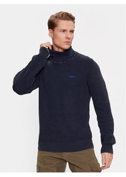 Aeronautica Militare Golf 232MA1451L512 Granatowy Regular Fit ze sklepu MODIVO w kategorii Swetry męskie - zdjęcie 182732781