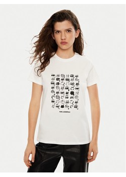 KARL LAGERFELD T-Shirt A1W17124 Biały Regular Fit ze sklepu MODIVO w kategorii Bluzki damskie - zdjęcie 182733112
