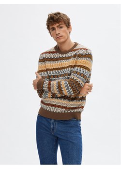 Selected Homme Sweter 16090839 Brązowy Regular Fit ze sklepu MODIVO w kategorii Swetry męskie - zdjęcie 182733604