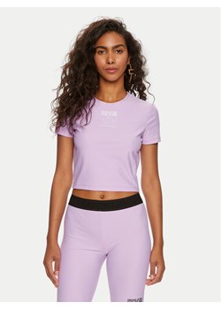 Versace Jeans Couture T-Shirt 76HAH602 Fioletowy Slim Fit ze sklepu MODIVO w kategorii Bluzki damskie - zdjęcie 182733822