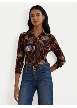 LAUREN RALPH LAUREN Koszula 200951312001 Bordowy Slim Fit ze sklepu MODIVO w kategorii Koszule damskie - zdjęcie 182733873
