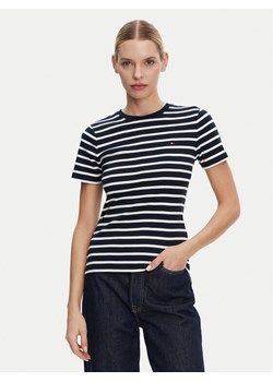 Tommy Hilfiger T-Shirt New Cody WW0WW40587 Granatowy Slim Fit ze sklepu MODIVO w kategorii Bluzki damskie - zdjęcie 182733904