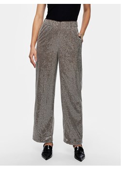 YAS Spodnie materiałowe 26032755 Srebrny Regular Fit ze sklepu MODIVO w kategorii Spodnie damskie - zdjęcie 182734053