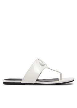 Calvin Klein Jeans Japonki Flat Sandal Slide Toepost Mg Met YW0YW01342 Biały ze sklepu MODIVO w kategorii Klapki damskie - zdjęcie 182734090