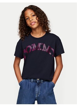 Tommy Hilfiger T-Shirt KG0KG08357 M Granatowy Regular Fit ze sklepu MODIVO w kategorii Bluzki dziewczęce - zdjęcie 182734264