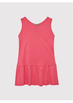United Colors Of Benetton Sukienka letnia 3Q220V001 Różowy Relaxed Fit ze sklepu MODIVO w kategorii Sukienki dziewczęce - zdjęcie 182734324
