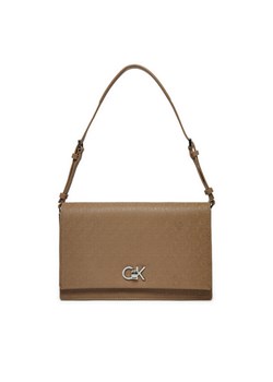 Calvin Klein Torebka Ck Elongated Shoulder Bag_Mono K60K613139 Beżowy ze sklepu MODIVO w kategorii Torebki damskie - zdjęcie 182734352