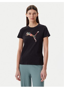 Puma T-Shirt Floral Cat 685081 Czarny Regular Fit ze sklepu MODIVO w kategorii Bluzki damskie - zdjęcie 182734451
