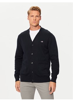 Gant Kardigan 8030556 Granatowy Regular Fit ze sklepu MODIVO w kategorii Swetry męskie - zdjęcie 182734733