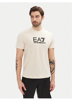 EA7 Emporio Armani T-Shirt 7M000224 AF10375 M1013 Beżowy Regular Fit ze sklepu MODIVO w kategorii T-shirty męskie - zdjęcie 182735211