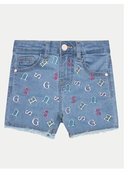 Guess Szorty jeansowe K4GD19 D4CA0 Niebieski Regular Fit ze sklepu MODIVO w kategorii Spodenki dziewczęce - zdjęcie 182735734