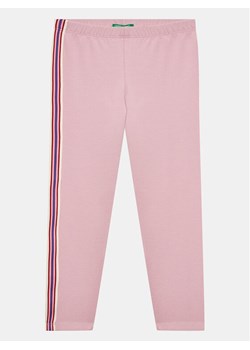 United Colors Of Benetton Legginsy 3DKEGF02W Różowy Slim Fit ze sklepu MODIVO w kategorii Spodnie dziewczęce - zdjęcie 182735800